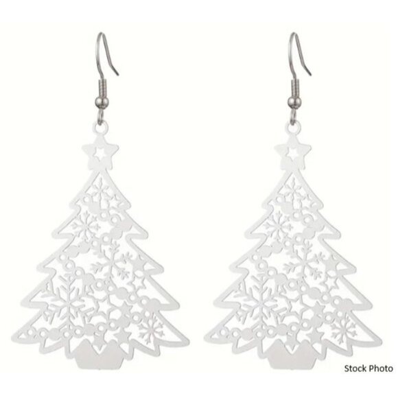2/$15 Christmas Tree Stainless Steel Dangle Earrings (NWOT) - Picture 5 of 5
